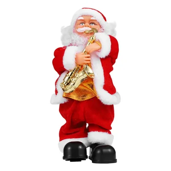 STOBOK Hrať na Saxofón Santa Claus, Vianočné Ozdoby, Spevu a pohybu Santa Vianočné Elektrické Hračky