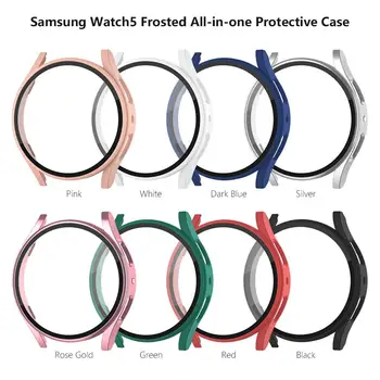 Sklo+PC obal pre Samsung Galaxy Watch 5 40 mm 44 mm TPU Nárazníka Ochranný Kryt pre Galaxy Watch 5 Pro Proctector Tvrdené Sklo
