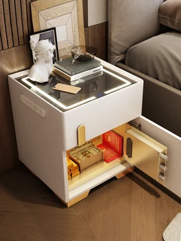 Smart nočný stolík, trezor, integrované domácnosti anti-theft, moderný a minimalistický spálňa, malá, luxusné a high-end malé