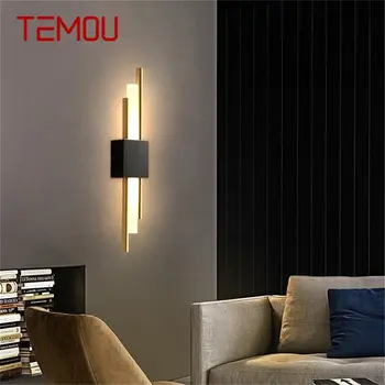 TEMOU Nordic Mosadz Nástenné Svietidlo Moderného Sconces Jednoduchý Dizajn LED Svetlo Pre Vnútorné Domáce Dekorácie
