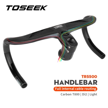 TOSEEK TR5500 Plný Interný Kábel Smerovanie Cestné Riadidlá Bicyklov T800 Uhlíka Integrované Di2 S Bike Počítača Držiteľ