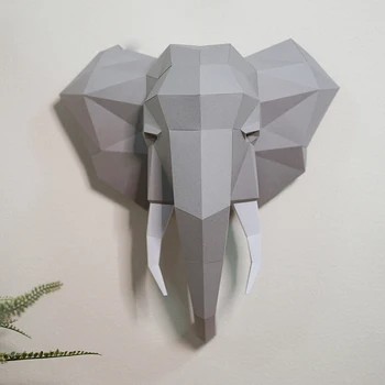 Tvorivosť Slon Zvierat Papier Model Steny Výzdoba 3D DIY Papercraft Domáce Dekorácie Ručne Vyrobené Origami Papier Plavidlá Dospelých, Hračky