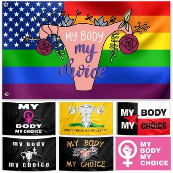 USA Moje Telo, Moja Voľba Práva Žien Vlajky, 90x150cm, Pstruh Feminism, Právo Banner, Pride Darček, Domáce Dekorácie