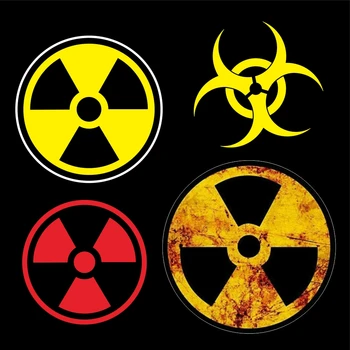 Upozornenie Rádioaktívneho Jadrového Žiarenia Rustikálny Symbol Nálepky Produkty Obtlačky Doplnky, Dekorácie-Nálepky PVC Auto