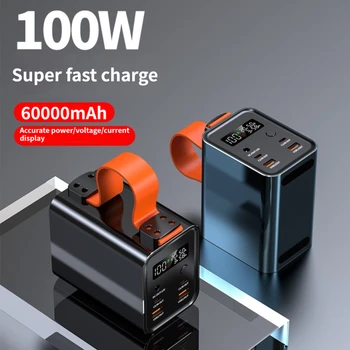Veľkú Kapacitu Power Bank Stanice 60000mAh 100W PD USB C DC Rýchle Nabíjanie Externej Batérie Prenosné Powerbank Pre iPhone 14 Xiao
