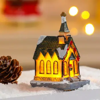 Vianočný Dom Ornament Led Snehom Pokryté Dom Ornamentu Slávnostné Ploche Dekorácie na Vianočný Večierok Darček Festival Regál