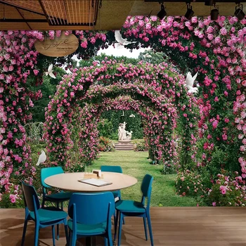 Vlastné Foto Tapety Romantické Kvety 3D Rose Veniec Veľká nástenná maľba na Obývacia Izba Zmeniť Tvorivé Manželstva Spálne Dekorácie