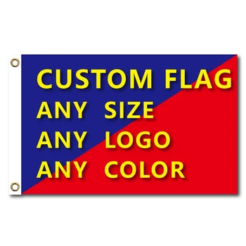 Vlastné Vlajky, Tlačiť Svoje Vlastné Logo/Dizajn/Slová - Živé Farby, Dvojito Šité na Mieru Vlajky, Transparenty s Mosadznými osadené priechodkami
