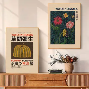 Yayoi Kusama Výstava Umenie Plagátu Vintage Miestnosť, Bar, Kaviareň Izba Dekor Stenu Decor