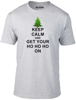 Zachovajte Pokoj a Ho Ho Ho Mužov s T Shirt Vianoce, Vianoce, Santa Otec Vianoc