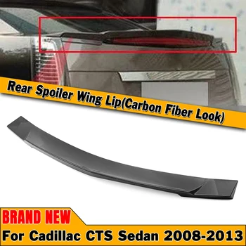 Zadný Spojler Pery Krídlo Pre Cadillac CTS 2008-2013 Sedan 4 Dvere Uhlíkových Vlákien Vzhľad/Lesklý Čierny Auto zadných dverí Deckli batožinového priestoru Splitter