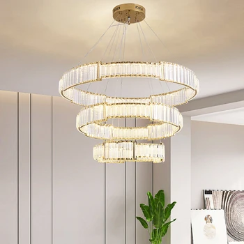Zlato kolo LED luster,RC nastaviteľné svetla, farieb,moderné špeciálne tvarované lustre s prispôsobeného výška a dĺžka