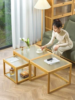 Čaj stôl obývacia izba domov čaj stôl čaj stôl malý byt jednoduchý moderný balkón masívneho dreva sklo tvorivé strane pár