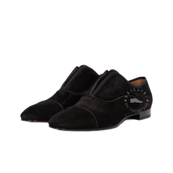 Čierny Semišový Formálne Topánky Slip-On Mandľový Prst Business Topánky Elegantný Štýl, Šitie Dizajn Klasické Ručné Tanečné Topánky pre Mužov