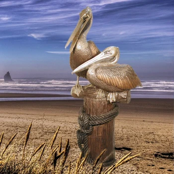 Život veľkosť dekorácie bronz pelican socha socha